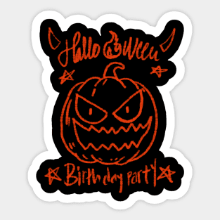 Halloween Birthday Party Sticker